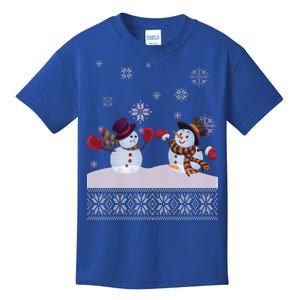 Funny Winter Snowman Ugly Christmas Kids T-Shirt