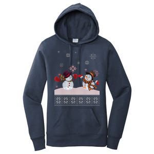 Funny Winter Snowman Ugly Christmas Women's Pullover Hoodie