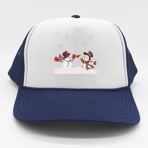 Funny Winter Snowman Ugly Christmas Trucker Hat