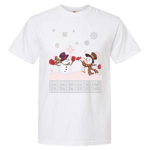 Funny Winter Snowman Ugly Christmas Garment-Dyed Heavyweight T-Shirt