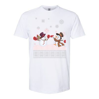 Funny Winter Snowman Ugly Christmas Softstyle® CVC T-Shirt