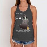 Funny Witch Some Day You Have To Put On The Hat Women's Knotted Racerback Tank