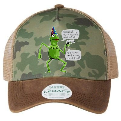 Funny Wizard Kermit Meme Legacy Tie Dye Trucker Hat