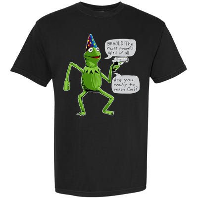 Funny Wizard Kermit Meme Garment-Dyed Heavyweight T-Shirt