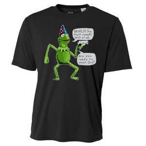 Funny Wizard Kermit Meme Cooling Performance Crew T-Shirt