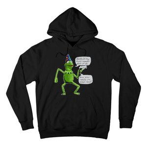 Funny Wizard Kermit Meme Hoodie