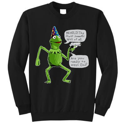 Funny Wizard Kermit Meme Sweatshirt