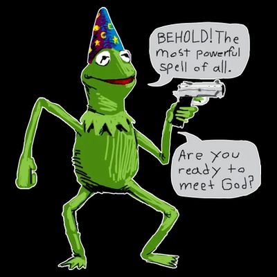 Funny Wizard Kermit Meme T-Shirt