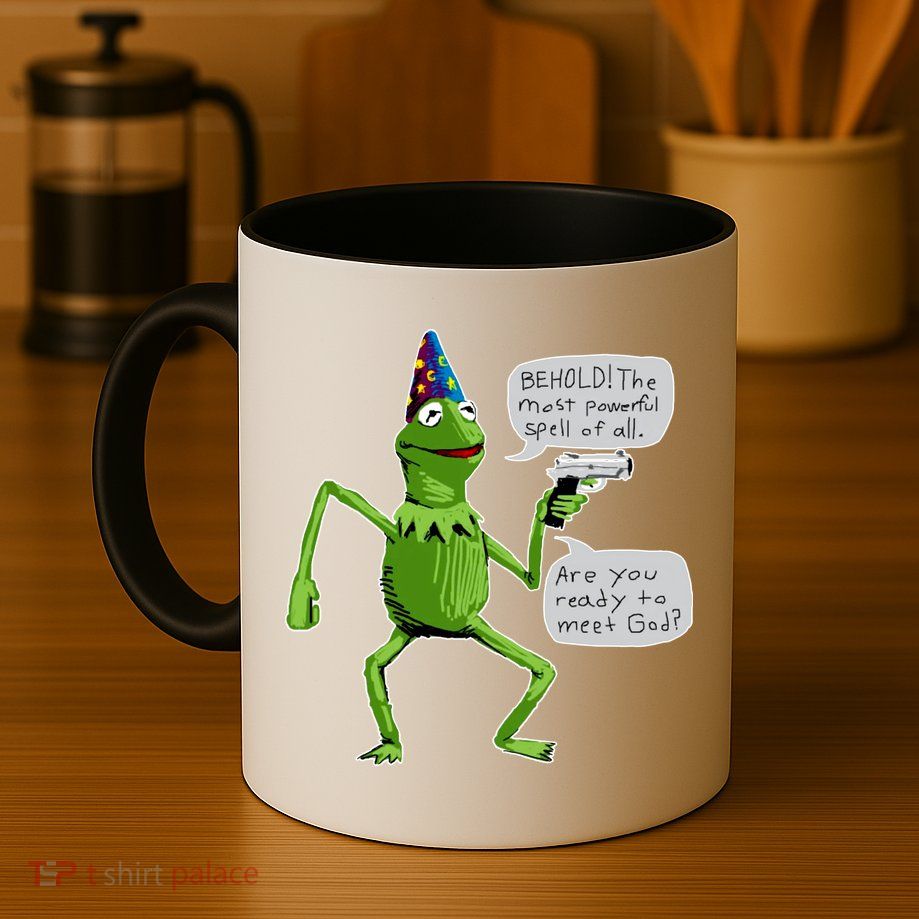 Funny Wizard Kermit Meme Mug