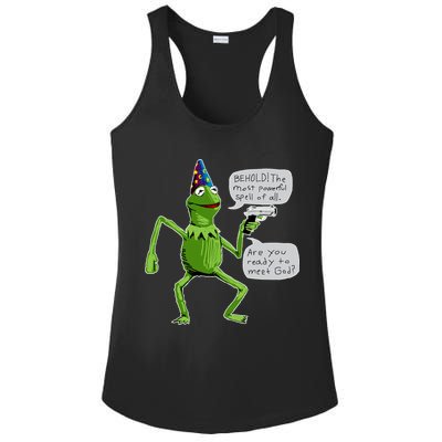 Funny Wizard Kermit Meme Ladies PosiCharge Competitor Racerback Tank