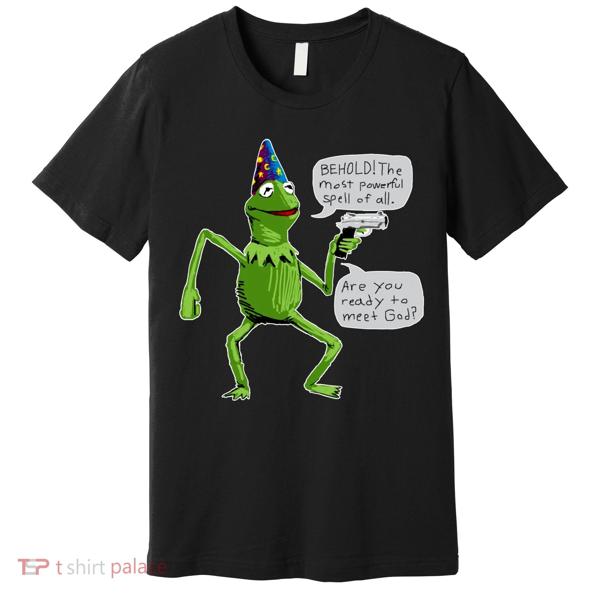 Funny Wizard Kermit Meme Premium T-Shirt