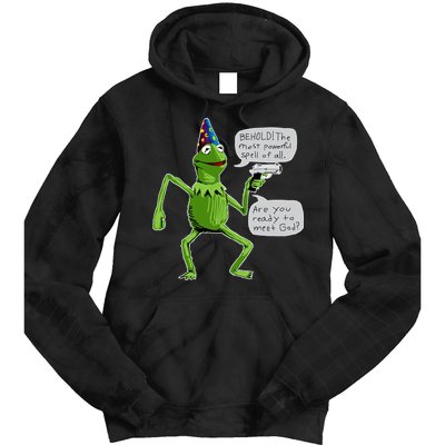 Funny Wizard Kermit Meme Tie Dye Hoodie