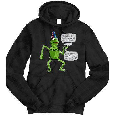 Funny Wizard Kermit Meme Tie Dye Hoodie