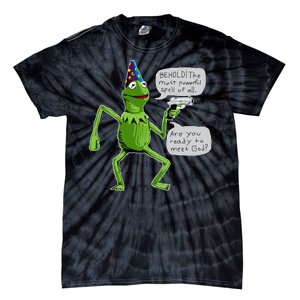 Funny Wizard Kermit Meme Tie-Dye T-Shirt