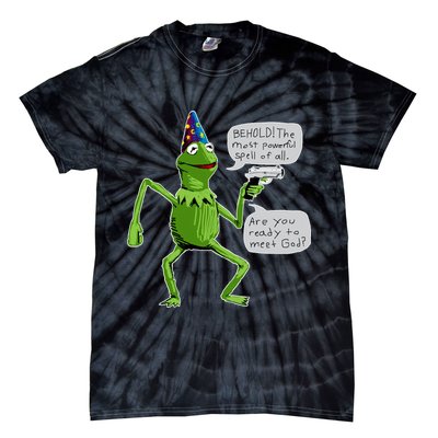 Funny Wizard Kermit Meme Tie-Dye T-Shirt