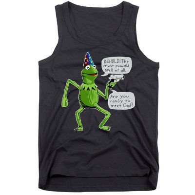 Funny Wizard Kermit Meme Tank Top