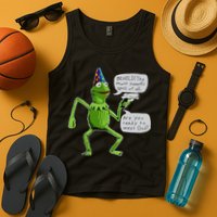 Funny Wizard Kermit Meme Tank Top