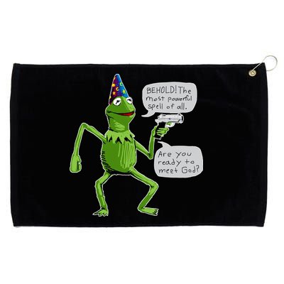 Funny Wizard Kermit Meme Grommeted Golf Towel