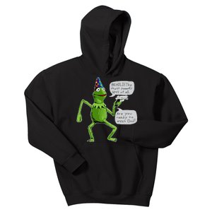 Funny Wizard Kermit Meme Kids Hoodie