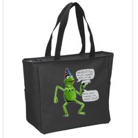 Funny Wizard Kermit Meme Zip Tote Bag