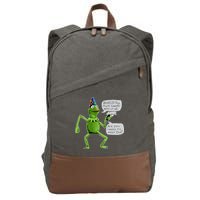 Funny Wizard Kermit Meme Cotton Canvas Backpack