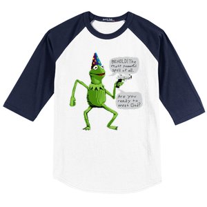 Funny Wizard Kermit Meme Baseball Sleeve Shirt