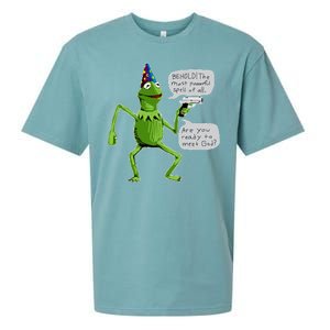 Funny Wizard Kermit Meme Sueded Cloud Jersey T-Shirt