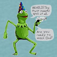 Funny Wizard Kermit Meme Sueded Cloud Jersey T-Shirt