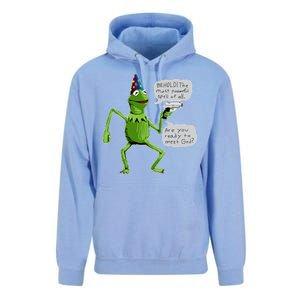 Funny Wizard Kermit Meme Unisex Surf Hoodie