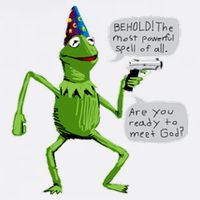 Funny Wizard Kermit Meme Garment-Dyed Sweatshirt