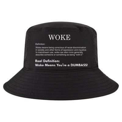 Funny Woke Real Definition Cool Comfort Performance Bucket Hat