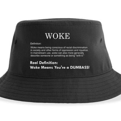 Funny Woke Real Definition Sustainable Bucket Hat