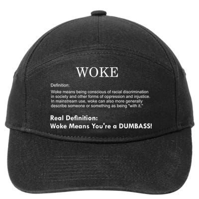 Funny Woke Real Definition 7-Panel Snapback Hat