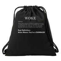 Funny Woke Real Definition Drawstring Bag