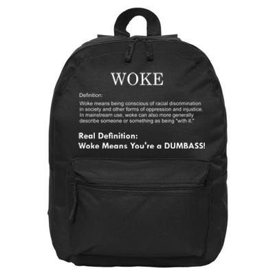 Funny Woke Real Definition 16 in Basic Backpack