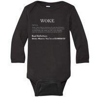 Funny Woke Real Definition Baby Long Sleeve Bodysuit