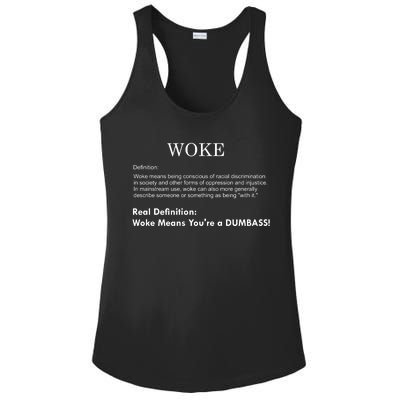 Funny Woke Real Definition Ladies PosiCharge Competitor Racerback Tank