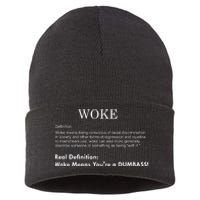 Funny Woke Real Definition Sustainable Knit Beanie