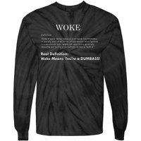 Funny Woke Real Definition Tie-Dye Long Sleeve Shirt