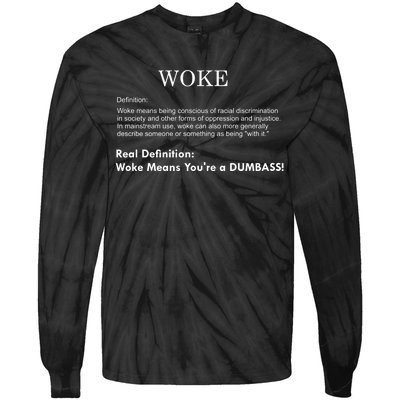 Funny Woke Real Definition Tie-Dye Long Sleeve Shirt