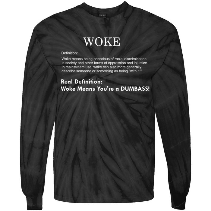 Funny Woke Real Definition Tie-Dye Long Sleeve Shirt