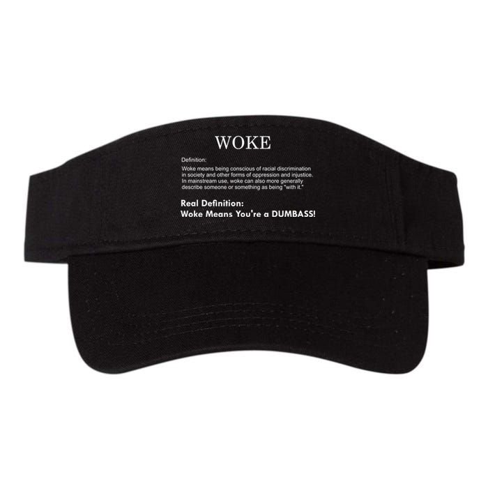 Funny Woke Real Definition Valucap Bio-Washed Visor