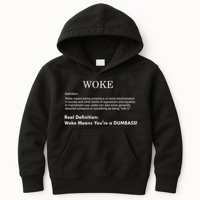 Funny Woke Real Definition Kids Hoodie