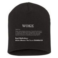 Funny Woke Real Definition Short Acrylic Beanie