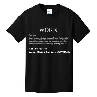 Funny Woke Real Definition Kids T-Shirt