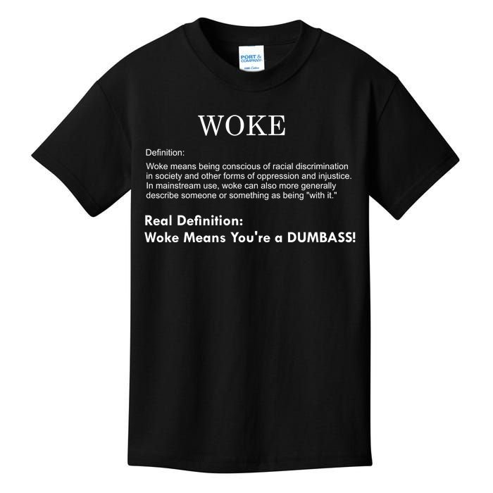 Funny Woke Real Definition Kids T-Shirt