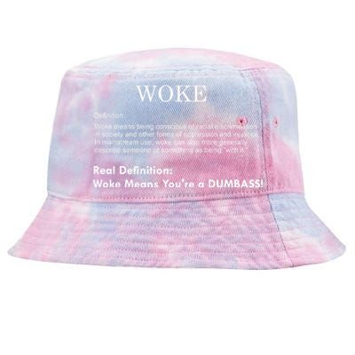 Funny Woke Real Definition Tie-Dyed Bucket Hat