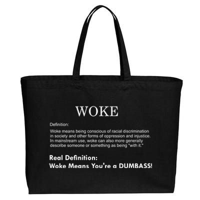 Funny Woke Real Definition Cotton Canvas Jumbo Tote