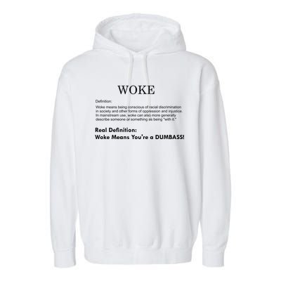 Funny Woke Real Definition Garment-Dyed Fleece Hoodie