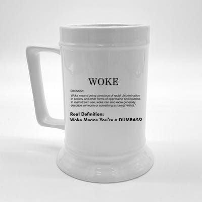 Funny Woke Real Definition Beer Stein